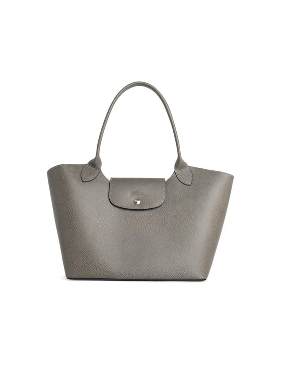 Longchamp L 'Épure' Shoulder Bag In Dove-Gray Leather