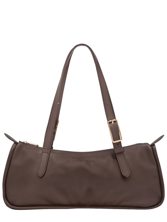 Longchamp Neutrals Looong Elongated Silhouette Leather Shoulder Bag