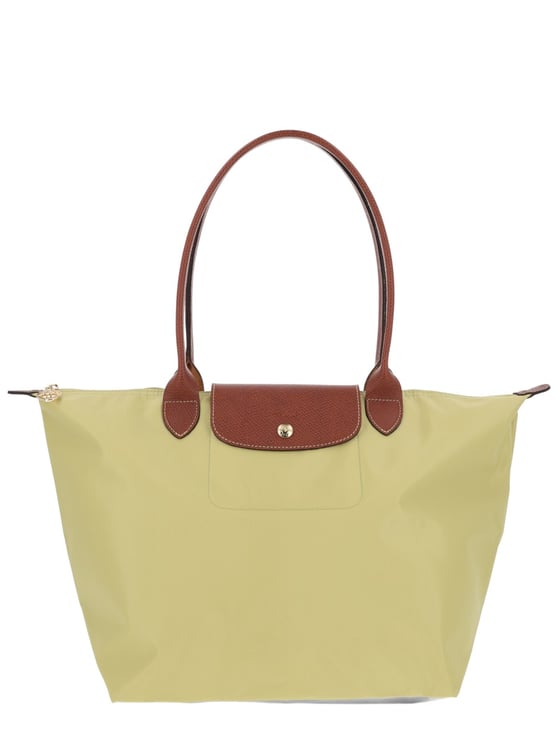 Longchamp Light Yellow Le Pliage Structured Polyamide Tote Bag