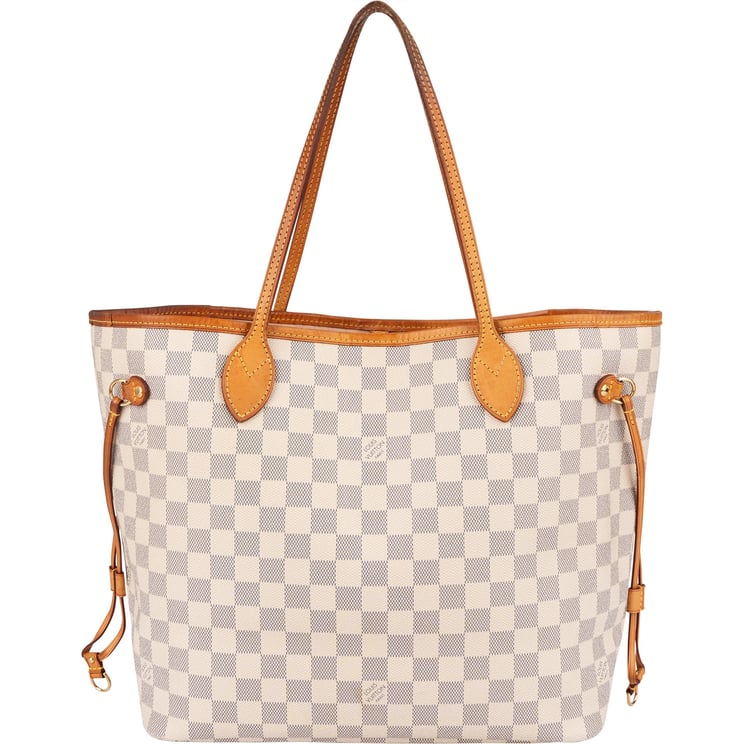 Louis Vuitton Louis Vuitton Monogram Damier Azur Canvas Neverfull MM Shoulder Bag