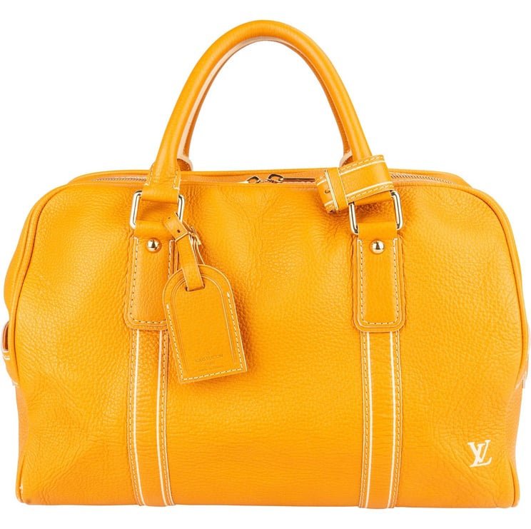 Louis Vuitton Louis Vuitton Yellow Taurillon Jaune Tobago Weekender 45 Travel Bag