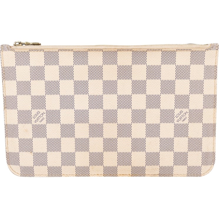 Louis Vuitton Louis Vuitton Monogram Damier Azur Canvas Neverfull Pochette Clutch
