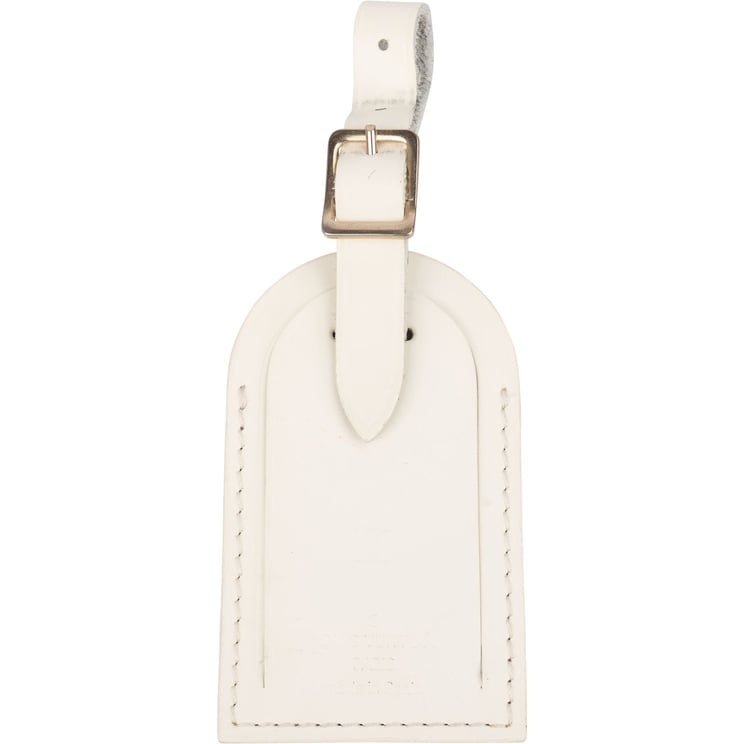 Louis Vuitton Louis Vuitton White Leather "K" Luggage Tag