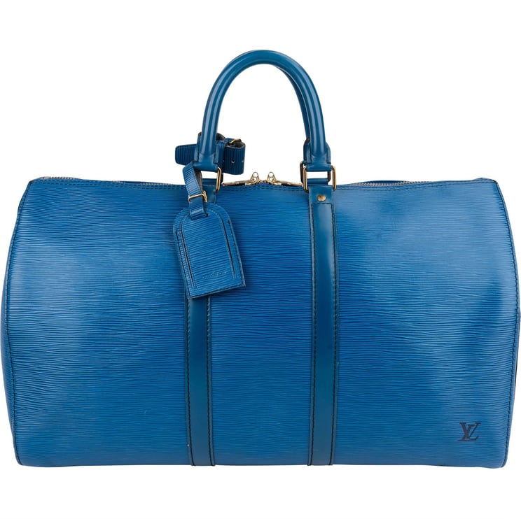 Louis Vuitton Louis Vuitton Blue Epi Leather Keepall 45 Travel Bag