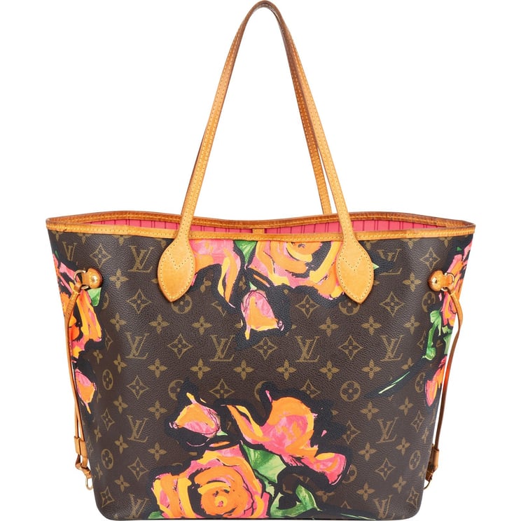 Louis Vuitton Louis Vuitton Monogram Canvas Roses Neverfull MM Shoulder Bag