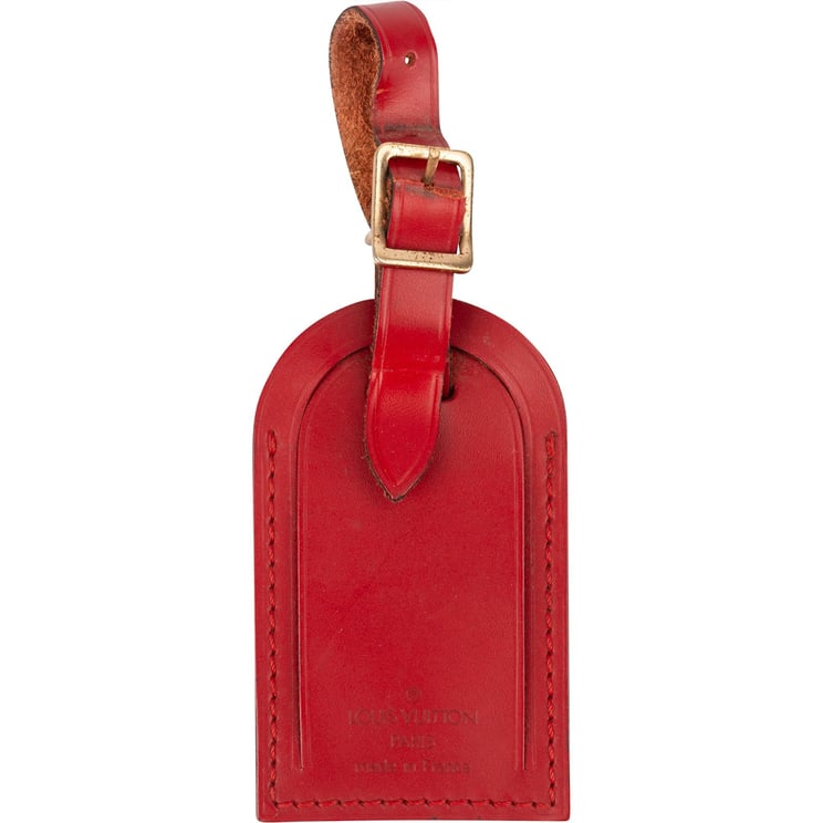 Louis Vuitton Louis Vuitton Red Leather Luggage Tag