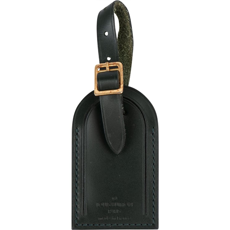 Louis Vuitton Louis Vuitton Dark Green Leather Luggage Tag