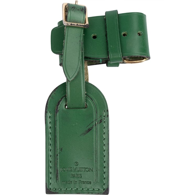 Louis Vuitton Louis Vuitton Green Leather Luggage Tag Set