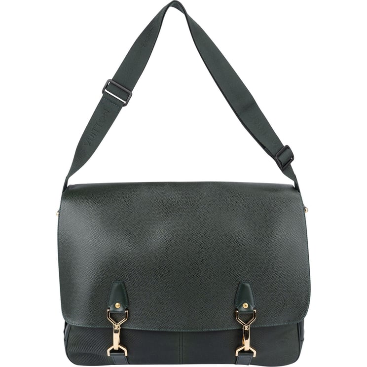 Louis Vuitton Louis Vuitton Green Taiga Leather Dersou Messenger Crossbody Bag