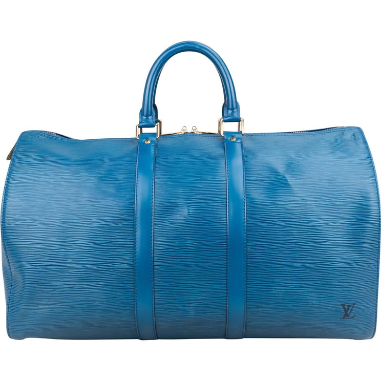 Louis Vuitton Louis Vuitton Blue Epi Leather Keepall 45 Travel Bag