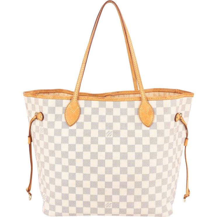 Louis Vuitton Louis Vuitton Monogram Damier Azur Canvas Neverfull MM Shoulder Bag
