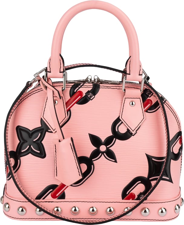 Louis Vuitton Louis Vuitton Pink Epi Leather Chain Flower Alma BB Handbag