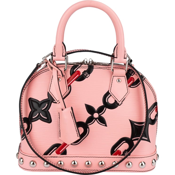 Louis Vuitton Louis Vuitton Pink Epi Leather Chain Flower Alma BB Handbag