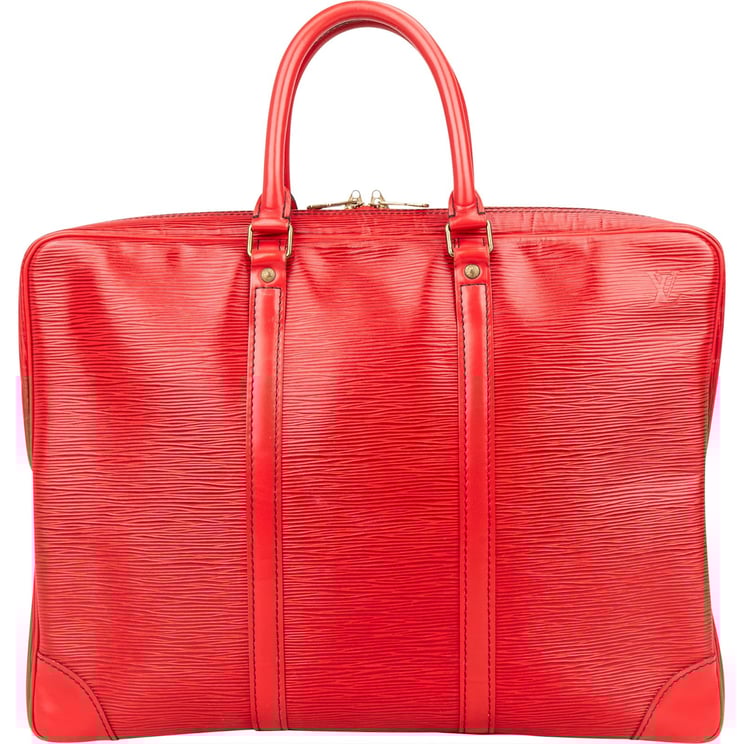 Louis Vuitton Louis Vuitton Red Epi Leather Porte-Documents Voyage Handbag