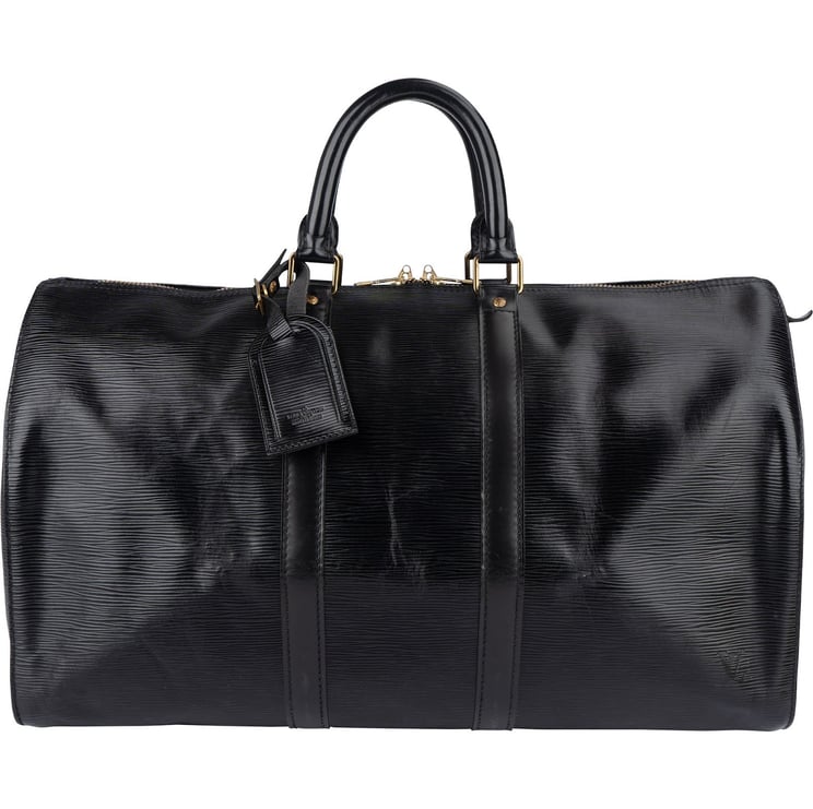Louis Vuitton Louis Vuitton Noir Epi Leather Keepall 45 Travel Bag