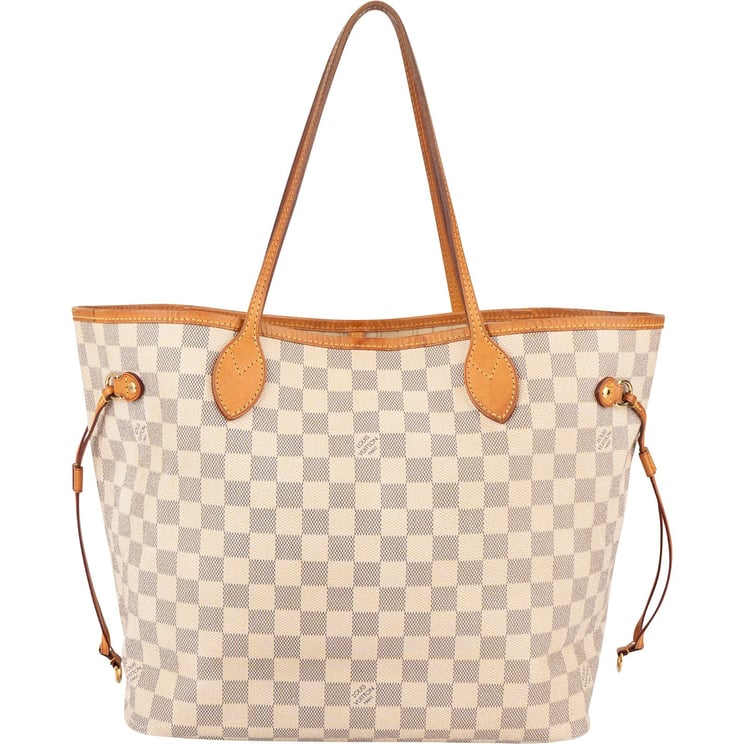 Louis Vuitton Louis Vuitton Monogram Damier Azur Canvas Neverfull MM Shoulder Bag