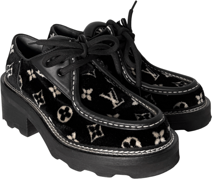 Louis Vuitton Louis Vuitton Beaubourg Plateau-Schuhe Größe 38 Schwarz Fullset / sehr gut