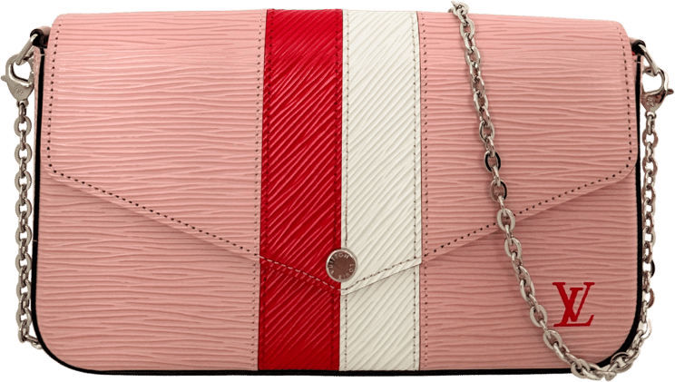 Louis Vuitton Louis Vuitton Pochette Félicie Umhängetasche Epi-Leder Stripes Rosa Fullset / sehr gut