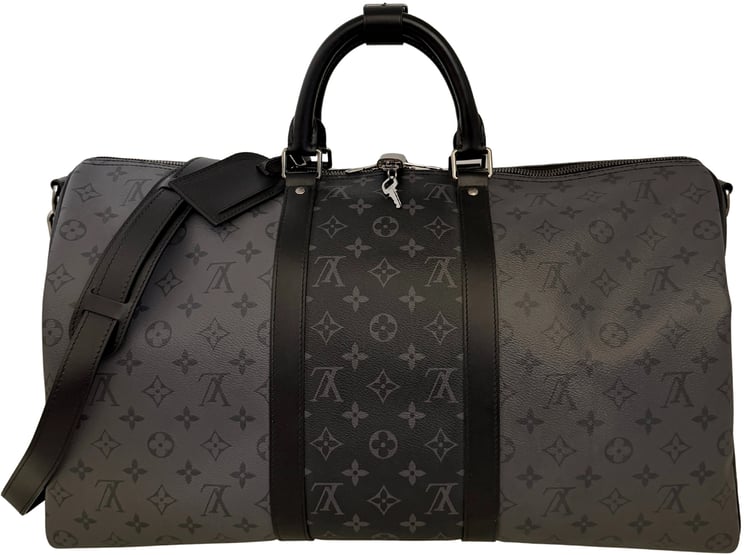 Louis Vuitton Louis Vuitton Keepall 50 Bandouliere Monogram Eclipse Reverse 50 grau / ungetragen