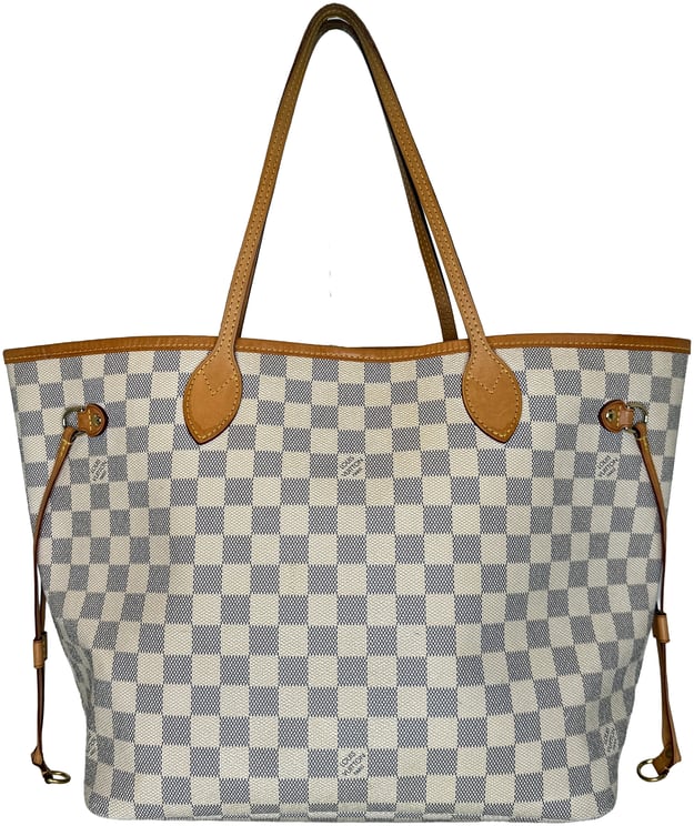 Louis Vuitton Louis Vuitton Neverfull MM Damier Azur Canvas Beige Fullset