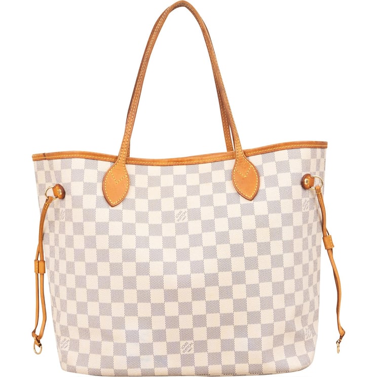Louis Vuitton Louis Vuitton Monogram Damier Azur Canvas Neverfull MM Shoulder Bag