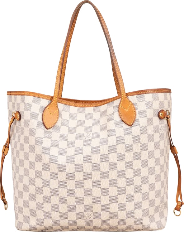 Louis Vuitton Louis Vuitton Monogram Damier Azur Canvas Neverfull MM Shoulder Bag