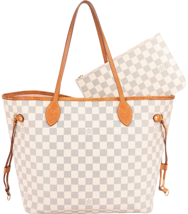 Louis Vuitton Louis Vuitton Monogram Damier Azur Canvas Neverfull MM Shoulder Bag
