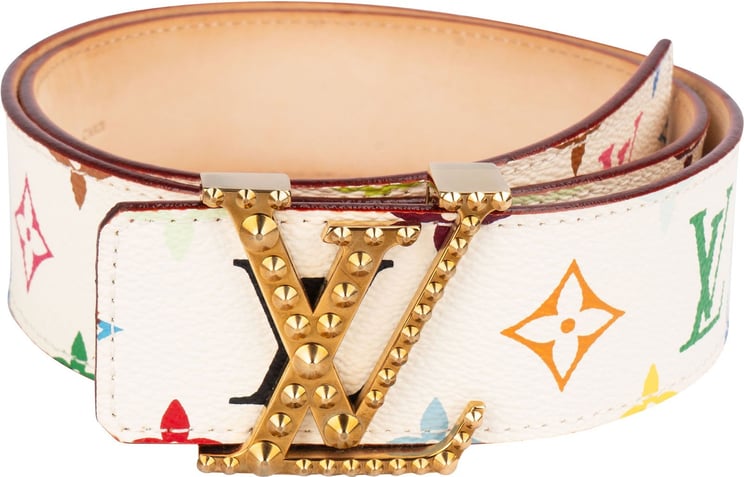 Louis Vuitton Louis Vuitton Monogram Murakami Multicolor Initiales Studded Pyramide Belt (80 / 32) M6909
