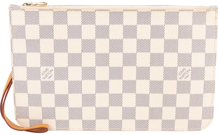 Louis Vuitton Louis Vuitton Monogram Damier Azur Canvas Neverfull Pochette Clutch