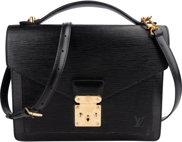 Louis Vuitton Louis Vuitton Noir Epi Leather Monceau Handbag