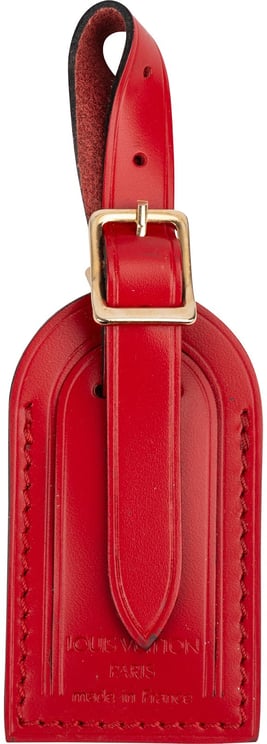 Louis Vuitton Louis Vuitton Red Leather Luggage Tag