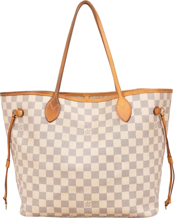 Louis Vuitton Louis Vuitton Monogram Damier Azur Canvas Neverfull MM Shoulder Bag