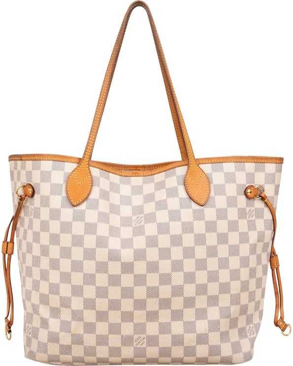 Louis Vuitton Louis Vuitton Monogram Damier Azur Canvas Neverfull MM Shoulder Bag