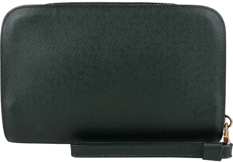 Louis Vuitton Louis Vuitton Green Taiga Leather Baikal Clutch Bag