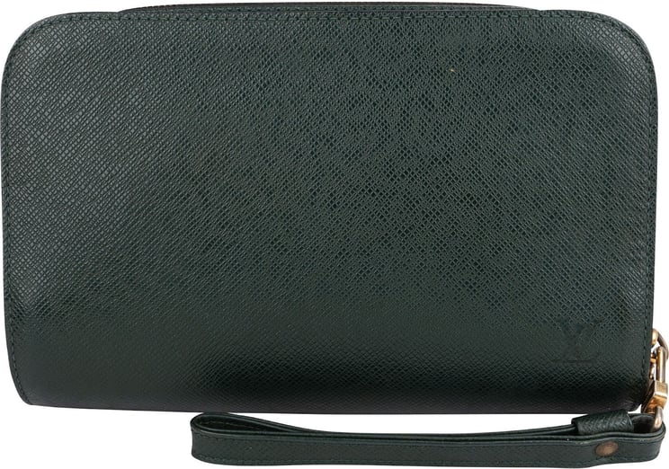 Louis Vuitton Louis Vuitton Green Taiga Leather Baikal Clutch Bag