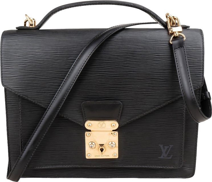 Louis Vuitton Louis Vuitton Noir Epi Leather Monceau Handbag