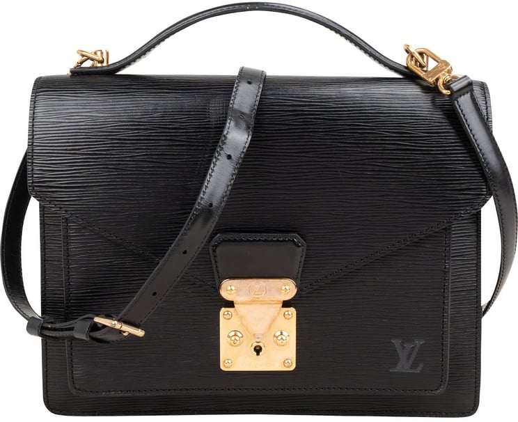 Louis Vuitton Louis Vuitton Noir Epi Leather Monceau Handbag