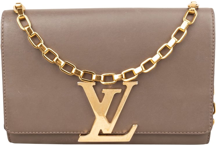 Louis Vuitton Louis Vuitton Taupe Leather Louise MM Chain Shoulder Bag
