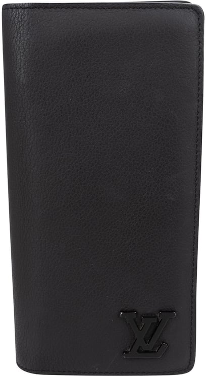 Louis Vuitton Louis Vuitton Black Leather Aerogram Brazza Wallet