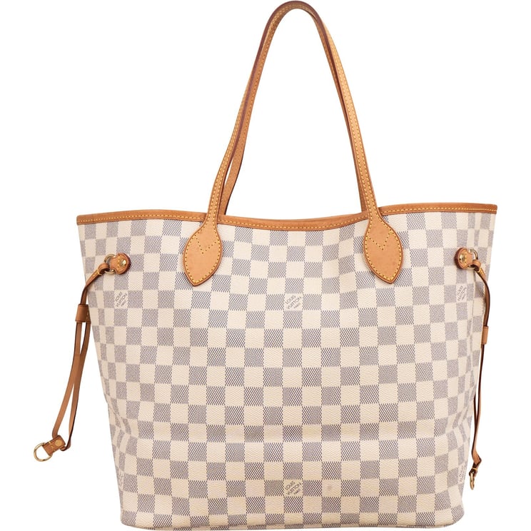 Louis Vuitton Louis Vuitton Monogram Damier Azur Canvas Neverfull MM Shoulder Bag