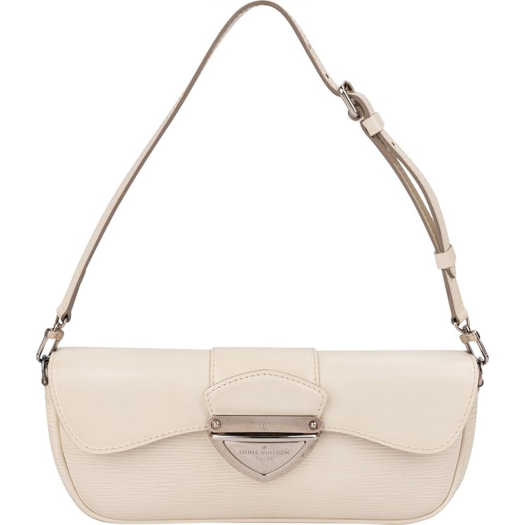 Louis Vuitton Louis Vuitton White Epi Leather Montaigne Clutch Shoulder Bag