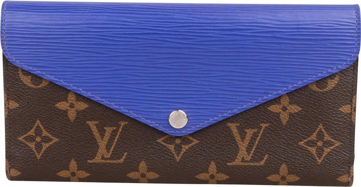 Louis Vuitton Louis Vuitton Blue Epi Leather Monogram Canvas Sarah Wallet