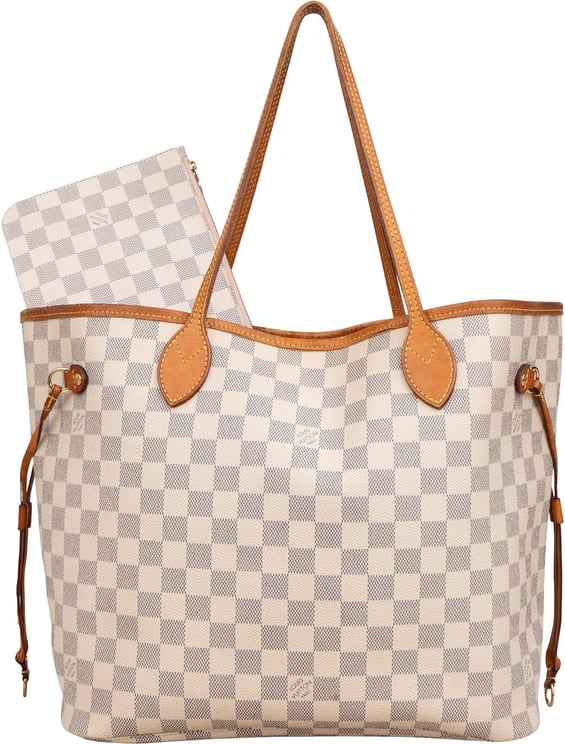 Louis Vuitton Louis Vuitton Monogram Damier Azur Canvas Neverfull MM Shoulder Bag