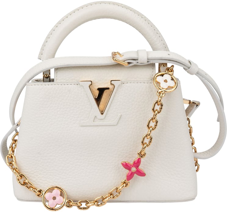 Louis Vuitton Louis Vuitton White Leather Capucines BB Handbag