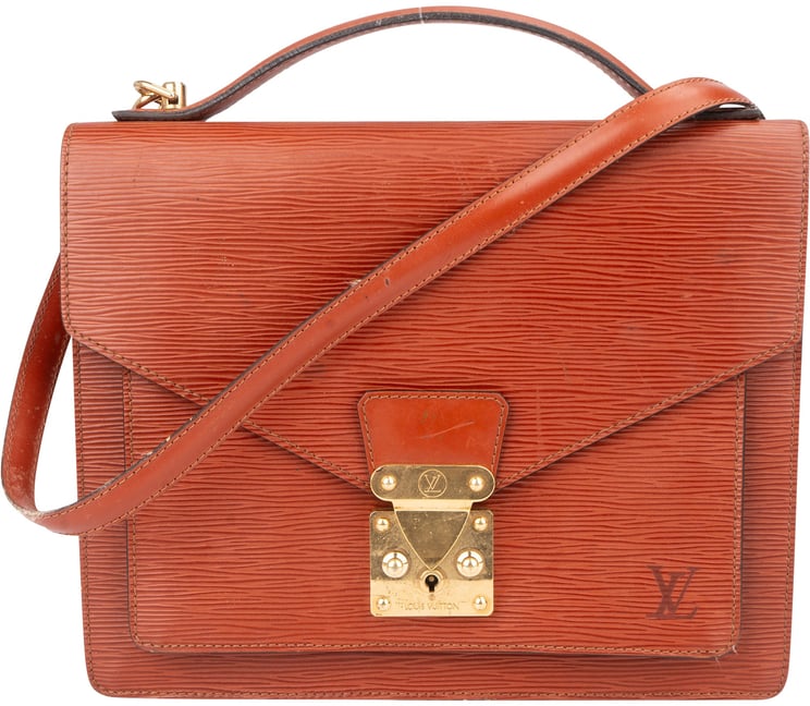 Louis Vuitton Louis Vuitton Cognac Epi Leather Monceau Handbag