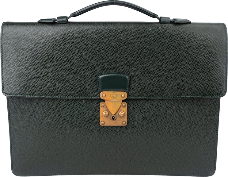 Louis Vuitton Louis Vuitton Vert Taiga leather Serviette Kourad Business Handbag