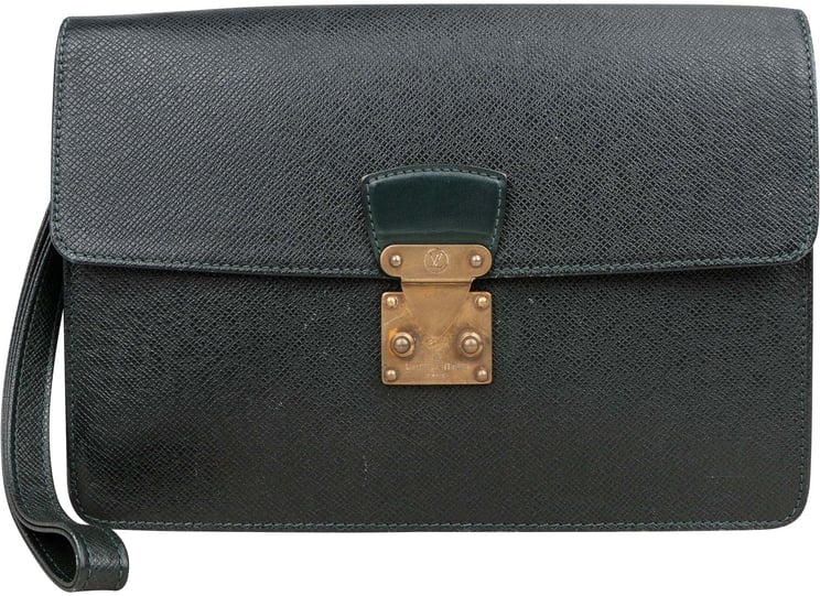 Louis Vuitton Louis Vuitton Green Taiga Leather Kourad Clutch