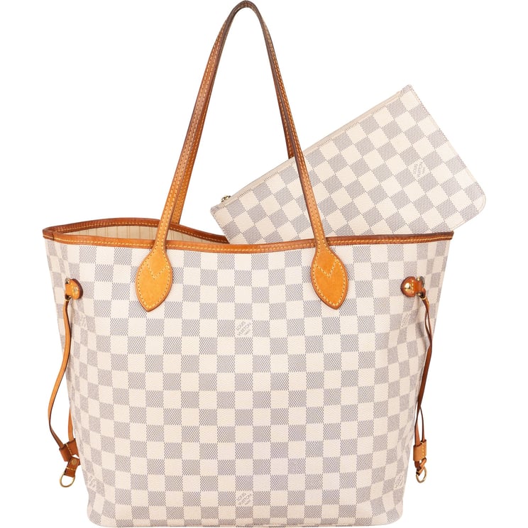 Louis Vuitton Louis Vuitton Damier Azur Monogram Neverfull MM Shopper Handbag