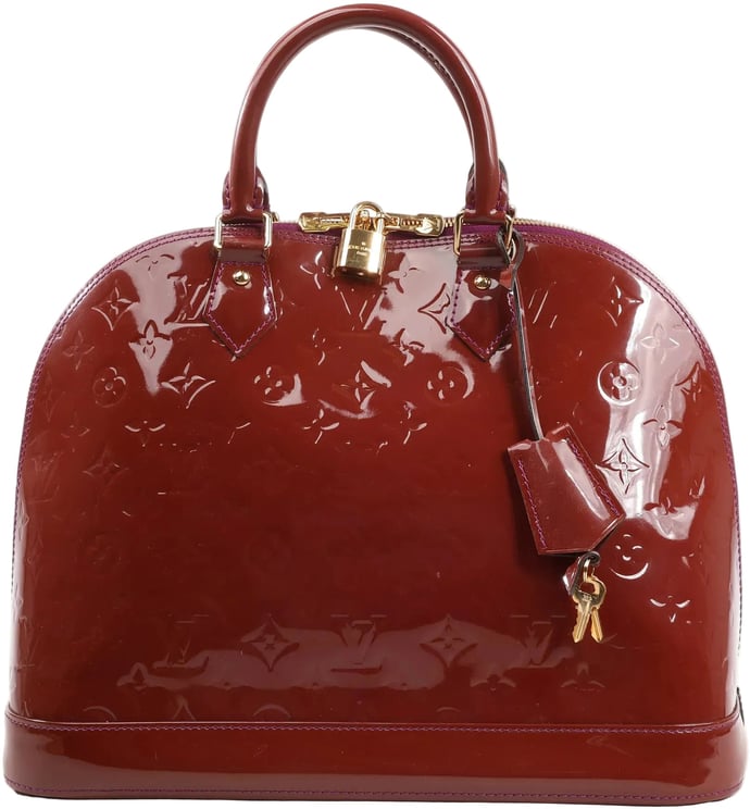 Louis Vuitton Louis Vuitton Alma GM Vernis Handbag in Burgundy M93594