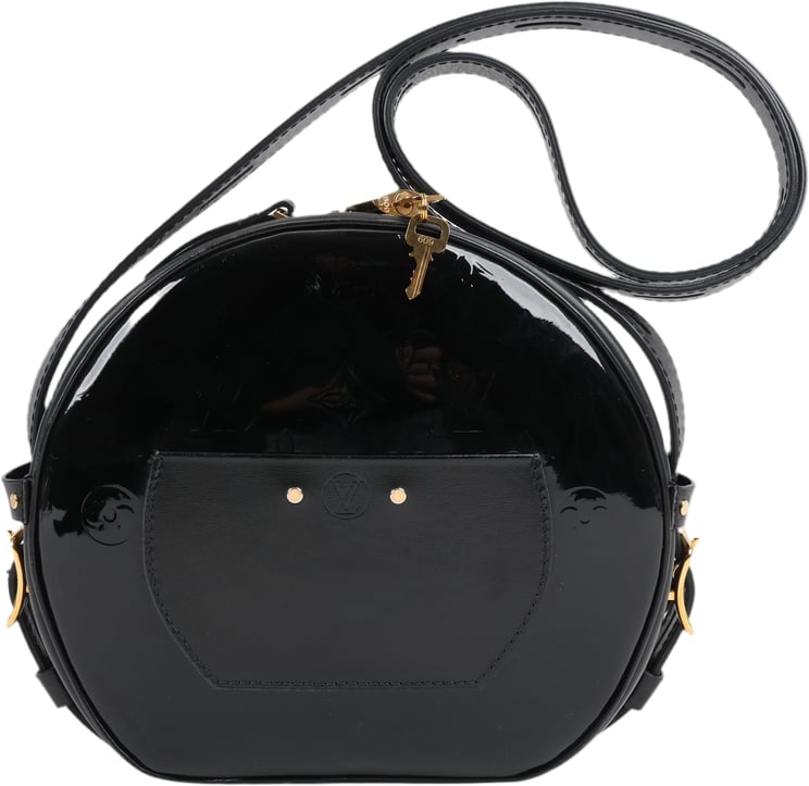 Louis Vuitton Louis Vuitton Boite Chapeau Souple Vernis Leather Crossbody Bag in Black M53999